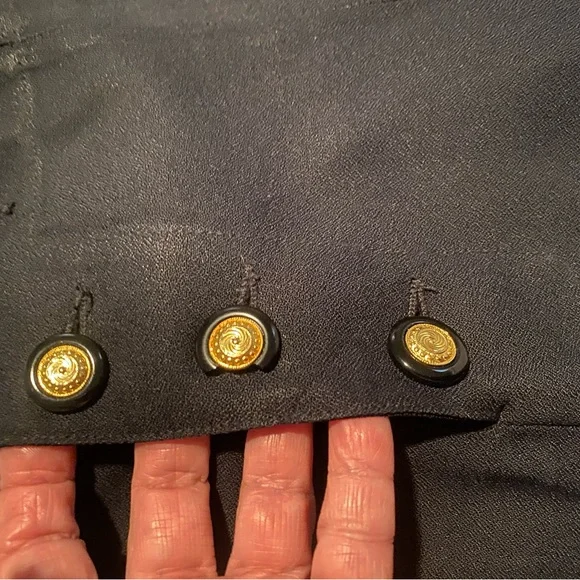 Vintage sailor pants. Blue black crêpe machine.⚓️tie up back  very unique. - Picture 5 of 11